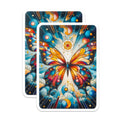 (2 Pack) Stained Glass Butterfly Magnets - Celestial Galaxy Decor - Mystical Boho Kitchen Magnets - 5 Inches On Longest Side - Thick Durable Magnet - Made in USA - MAG20239