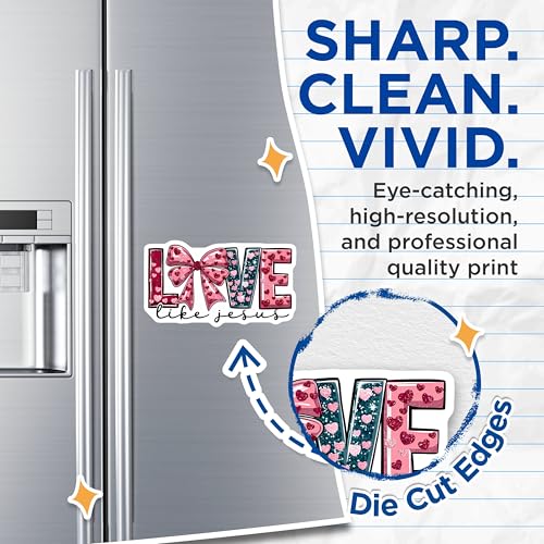 (2 Pack) Love Like Jesus Magnets - Heart Decorations - Inspirational Quotes - Christian Home Decor - 5" On Longest Side - for Cars, Fridges, Toolboxes - Made in USA - MAG7098
