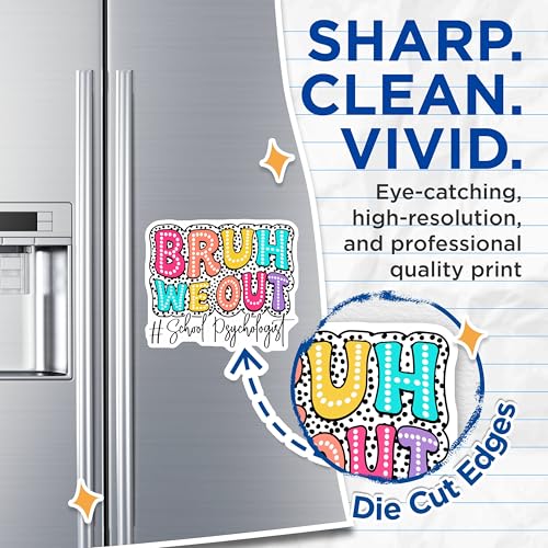 (2 Pack) Bruh we Out Magnets Magnets - School Psychologist Decor - Office Desk Accessories - 5" On Longest Side - Made in USA - Sticks to Refrigerators & Metal Surfaces - MAG9118