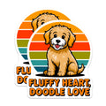 (2 Pack) Goldendoodle Magnets - Retro Sunset Dog Decor - Fluffy Puppy Refrigerator Magnets for Pet Lovers - 5 Inches On Longest Side - Thick Durable Magnet - Made in USA - MAG30729