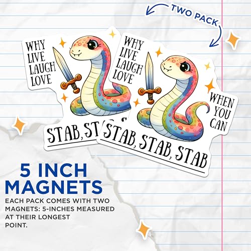 (2 Pack) Humorous Quote Decor Magnet - 5" On Longest Side - Sticks to Smooth Flat Surfaces - Made in USA - MAG9682