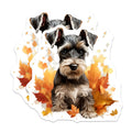 (2 Pack) Schnauzer Dog Magnets - Autumn Leaves Decor - Pet Owner Accessory - 5 Inches On Longest Side - Thick Durable Magnet - Made in USA - MAG26816