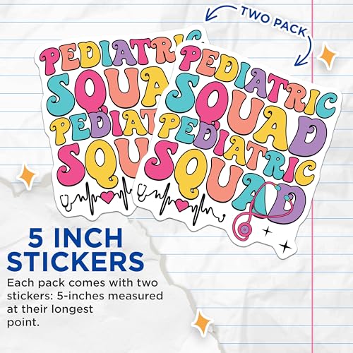 (2 Pack) Pediatric Squad Stickers - 5" On Longest Side - Sticks to Smooth Flat Surfaces - Made in USA - BMCS9136 - BMCS9136