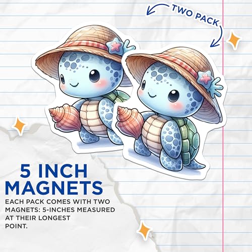 (2 Pack) Beach Vibes Magnet - Kid's Room Decor - 5" On Longest Side - Sticks to Smooth Flat Surfaces - Made in USA - MAG10099