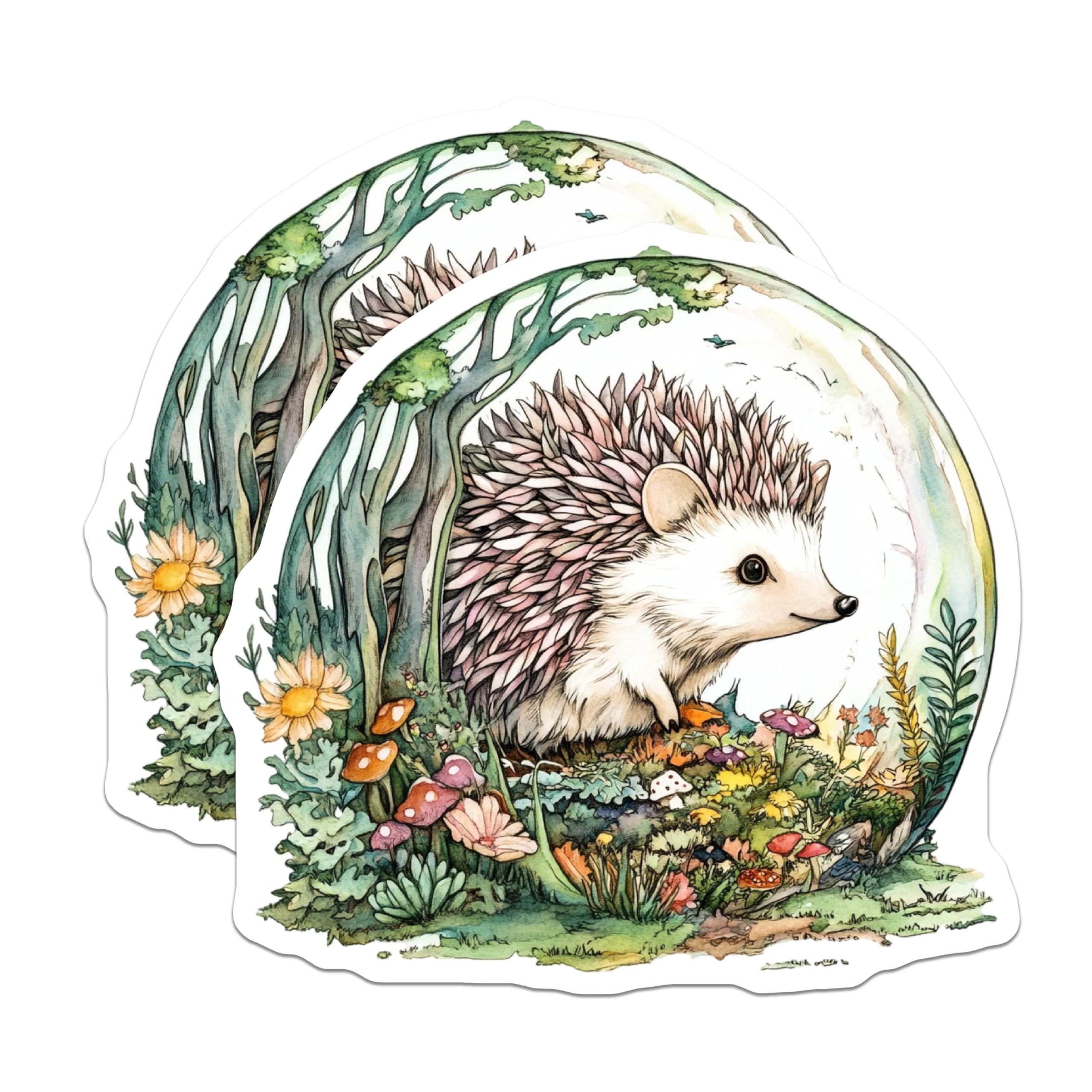 (2 Pack) Hedgehog Magnets - Cute Animal Magnets - Forest Theme Refrigerator Magnets - 5" On Longest Side - Premium Magnet - for Cars, Refrigerators, Toolboxes, Lockers - Made in USA - MAG16142