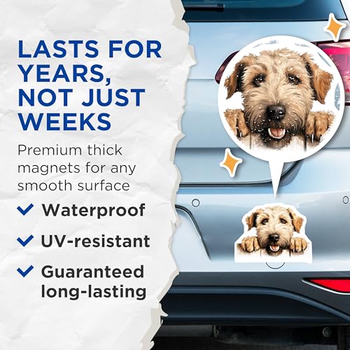 (2 Pack) Puppy Face Refrigerator Decor Magnet - 5" On Longest Side - Sticks to Smooth Flat Surfaces - Made in USA - MAG10284