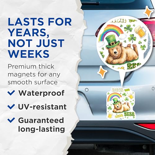 (2 Pack) Irish You were Beer Magnets Magnets - Funny St. Patrick's Day DÃƒÂ©cor - Shamrock Magnet - 5" On Longest Side - Made in USA - Sticks to Refrigerators & Metal Surfaces - MAG8401