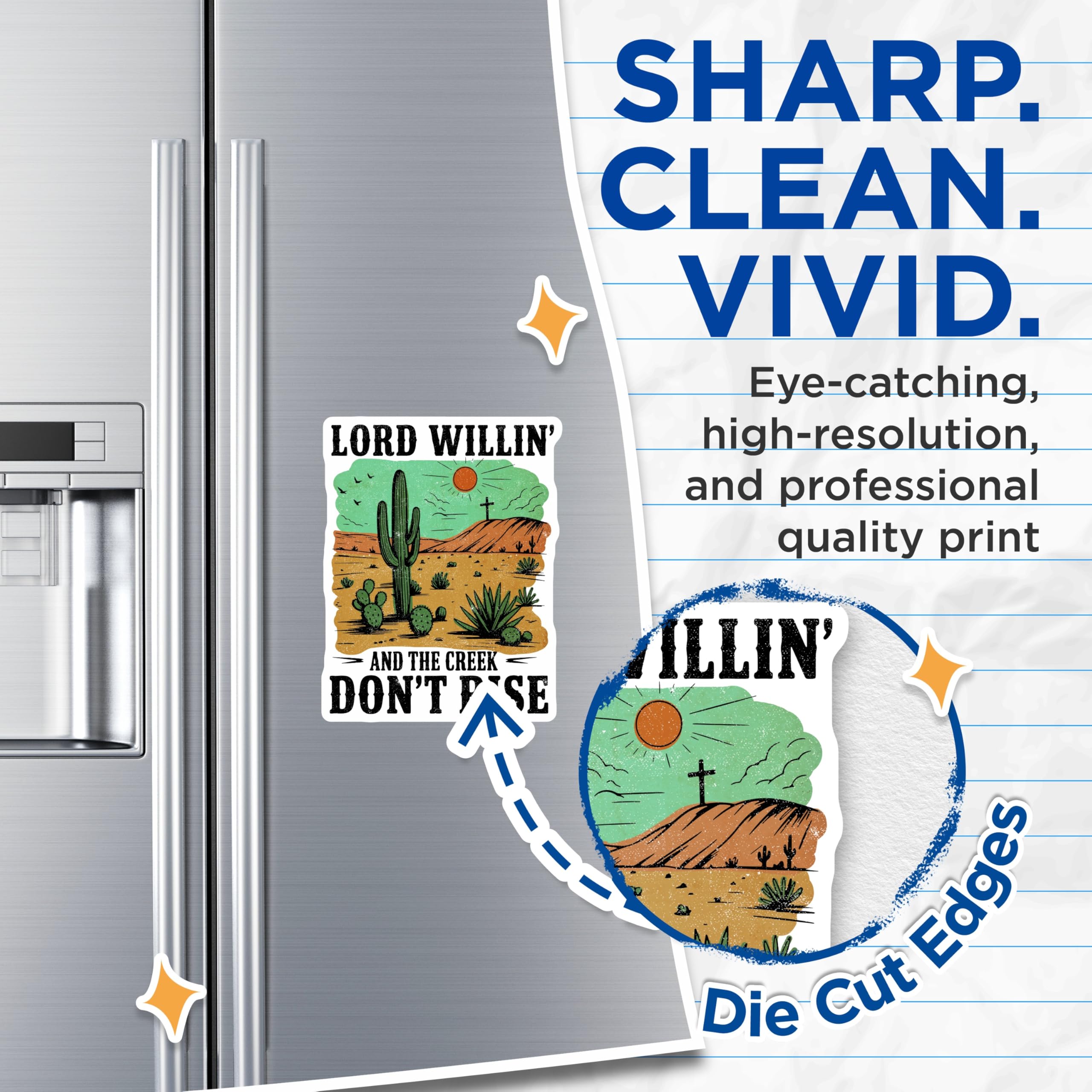 (2 Pack) Desert Magnets - Lord Willin - Western Magnets - Funny Quote - 5" On Longest Side - Premium Magnet - for Cars, Refrigerators, Toolboxes, Lockers - Made in USA - MAG14433