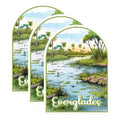 (3 Pack) Everglades Decals - Florida Landscape - Laptop Decal - 3 Inches On Longest Side - Easy Peel & Apply - Made in USA - 3MCS0399