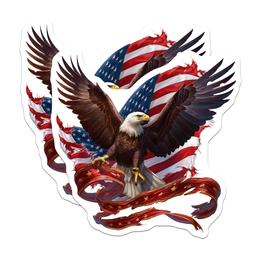 (2 Pack) American Eagle Magnets - USA Flag Patriot - Independence Day Decor - 5 Inches On Longest Side - Thick Durable Magnet - Made in USA - MAG21991