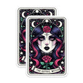 (2 Pack) The Gothic Witch Stickers - Dark Aesthetic - Gothic Art Witchcraft Spooky - 5" On Longest Side - Sticks to Smooth Flat Surfaces - Made in USA - BMCS5419