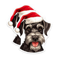 (2 Pack) Schnauzer Christmas Magnets - Santa Hat Dog Decor - Holiday Pet Fridge Magnets - Winter Animal Magnet - 5 Inches On Longest Side - Thick Durable Magnet - Made in USA - MAG29092
