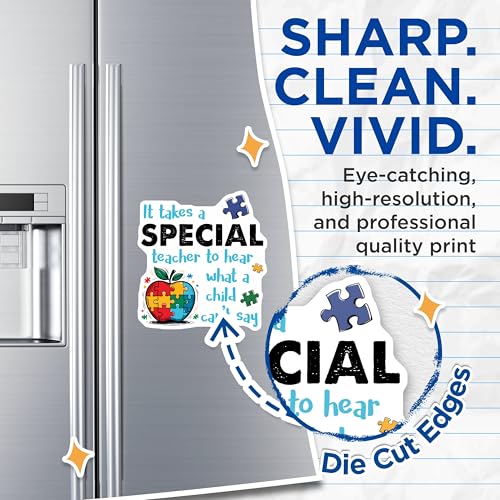 (2 Pack) Special Teacher Magnets Magnets - Hear What A Child Can't Say - Teacher Appreciation Decor - 5" On Longest Side - Made in USA - Sticks to Refrigerators & Metal Surfaces - MAG8424