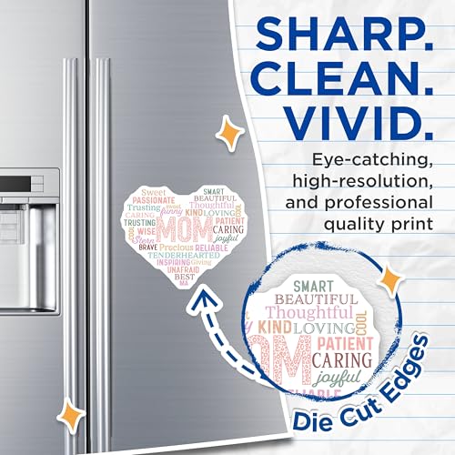 (2 Pack) Mom Heart Magnets - Word Art Home Decor - Mother's Appreciation - Sweet Sentiments - Thoughtful Magnet for Fridge - 5" On Longest Side - for Cars, Fridges, Toolboxes - Made in USA - MAG7202