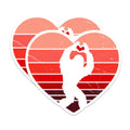 (2 Pack) Bigfoot Heart Hand Magnets - Retro Sunset Design - Yeti Fridge Magnets - 5" On Longest Side - Premium Magnet - for Cars, Refrigerators, Toolboxes, Lockers - Made in USA - MAG16757