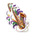 (2 Pack) Mardi Gras Saxophone Magnets - New Orleans Decor - Festive Music Celebration - 5 Inches On Longest Side - Thick Durable Magnet - Made in USA - MAG39123