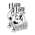 (2 Pack) I Love My Shepherd Stickers - German Shepherd Dog - Pet Lover - Dog Owner Gifts - Cute Dog - 5" On Longest Side - Sticks to Any Smooth Flat Surface - Made in USA - BMCS2970