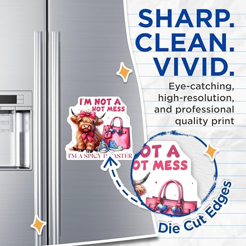 (2 Pack) Funny Cow Magnets - Cute Animal Magnet - Humor Kitchen Decal - 5" On Longest Side - for Cars, Fridges, Toolboxes - Made in USA - MAG3705