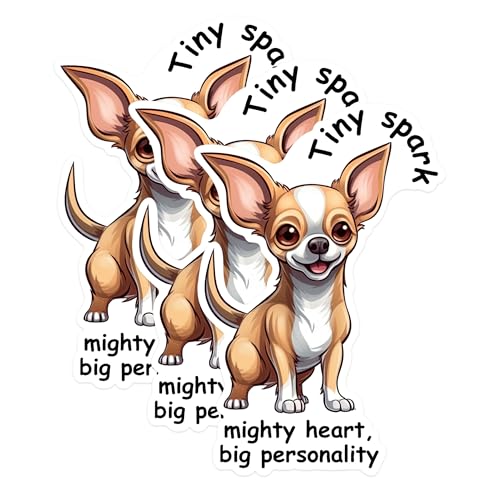 (3 Pack) Chihuahua Decals - Laptop Decals - Cute Dog Stickers - 3 Inches On Longest Side - Easy Peel & Apply - Made in USA - 3MCS1257