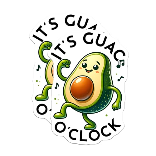 (2 Pack) It's Guac O'Clock Magnets Magnets - 5" On Longest Side - Made in USA - Sticks to Refrigerators & Metal Surfaces - MAG8794