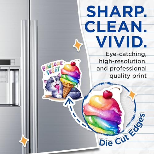 (2 Pack) Pawsome Treat Cat Magnets Magnets - 5" On Longest Side - Made in USA - Sticks to Refrigerators & Metal Surfaces - MAG9050