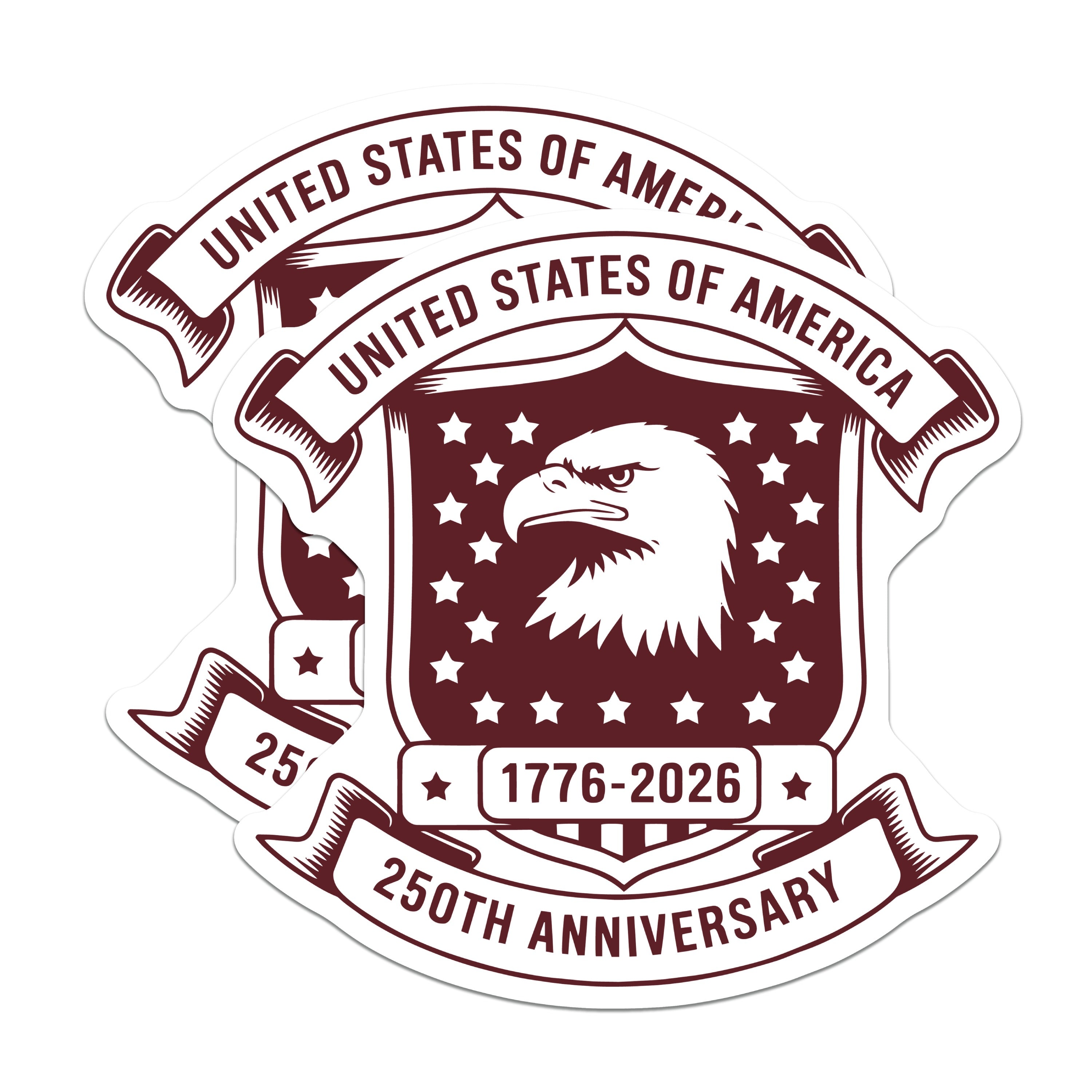 (2 Pack) USA 250th Anniversary Magnets - American Patriotic Eagle Emblem - 1776-2026 Commemorative Decor - 5 Inches On Longest Side - Thick Durable Magnet - Made in USA - MAG36730