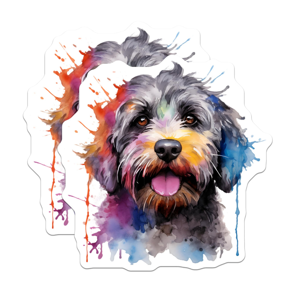 (2 Pack) Watercolor Dog Magnets - Cute Doodle Fridge Magnets - Pet Lover Locker Decoration - 5 Inches On Longest Side - Thick Durable Magnet - Made in USA - MAG26721