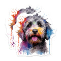 (2 Pack) Watercolor Dog Magnets - Cute Doodle Fridge Magnets - Pet Lover Locker Decoration - 5 Inches On Longest Side - Thick Durable Magnet - Made in USA - MAG26721