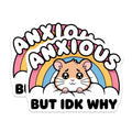 (2 Pack) Anxious Hamster Magnets - Funny Anxiety Awareness Decor - Cute Rainbow Cloud Art - Mental Health Humor Item - 5 Inches On Longest Side - Thick Durable Magnet - Made in USA - MAG20370