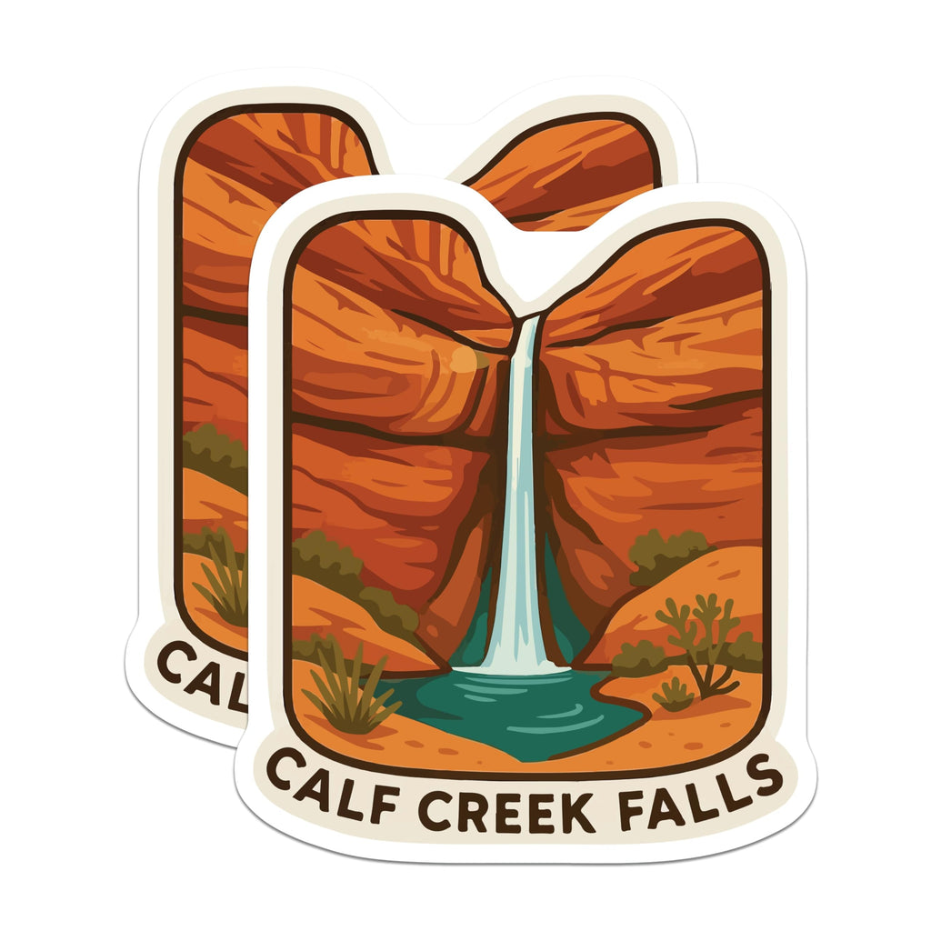(2 Pack) Calf Creek Falls Magnets - Utah Waterfall Landscape - Grand Staircase Escalante Magnet - 5 Inches On Longest Side - Thick Durable Magnet - Made in USA - MAG20112