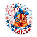 (2 Pack) All American Chick Magnets - Patriotic Chicken Magnets - Independence Day Kitchen Decor Magnets- 5" On Longest Side - for Fridges, Toolboxes, Cars - Made in USA - MAG2724