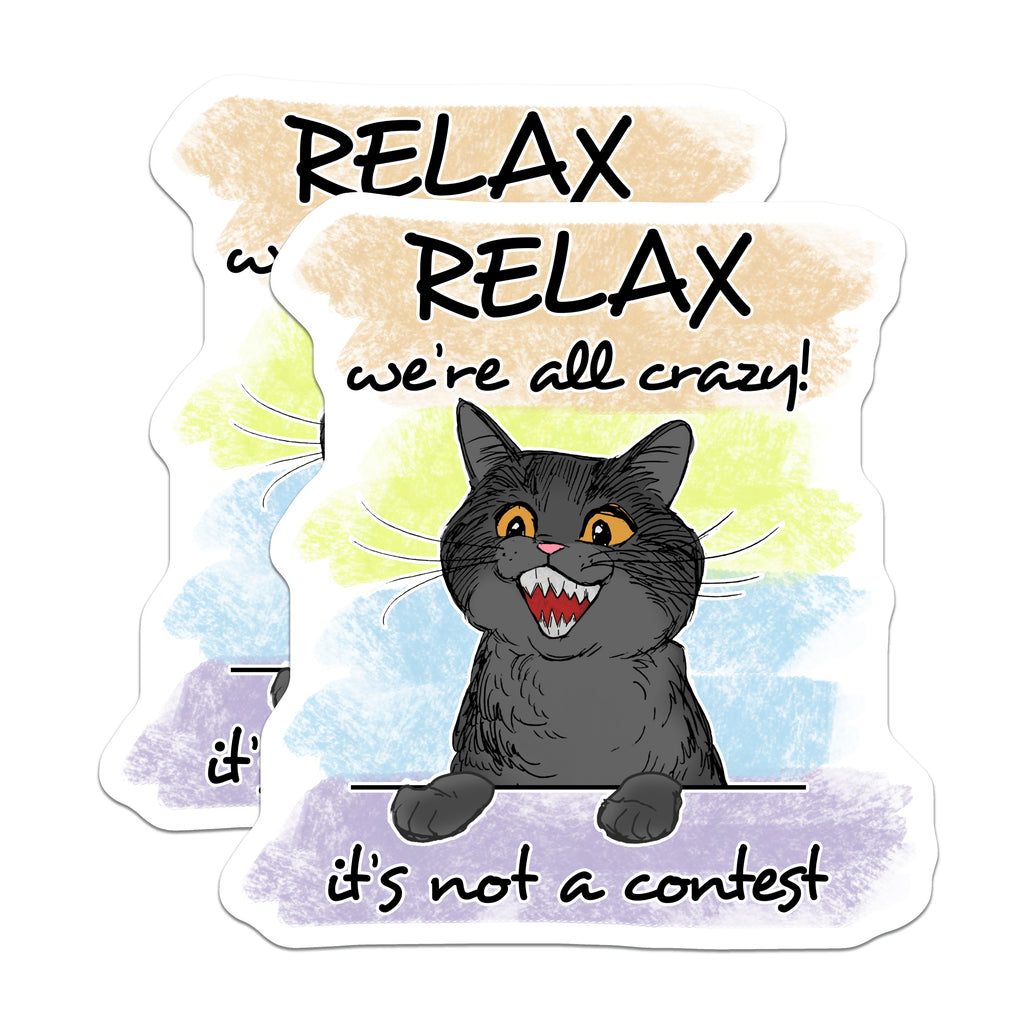 (2 Pack) Funny Cat Magnets - Crazy Cat Lady Decor - Refrigerator Office Locker Magnets - Relatable Humor Quirky Cat Art - 5 Inches On Longest Side - Thick Durable Magnet - Made in USA - MAG38498