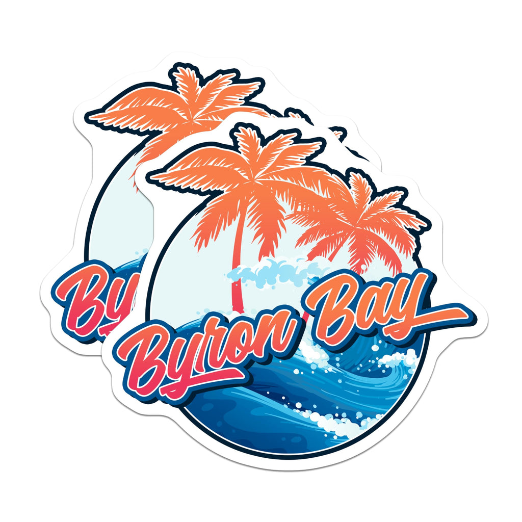 (2 Pack) Byron Bay Magnets - Australian Beach Decor - Coastal Home Accents - 5" On Longest Side - Premium Magnet - for Cars, Refrigerators, Toolboxes, Lockers - Made in USA - MAG17565