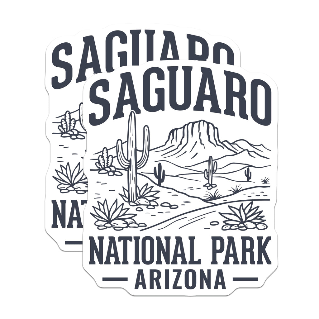 (2 Pack) Saguaro National Park Magnets - Arizona Cactus Desert Landscape - Southwest USA Nature Scene Memorabilia Collectible - 5 Inches On Longest Side - Thick Durable Magnet - Made in USA - MAG19296