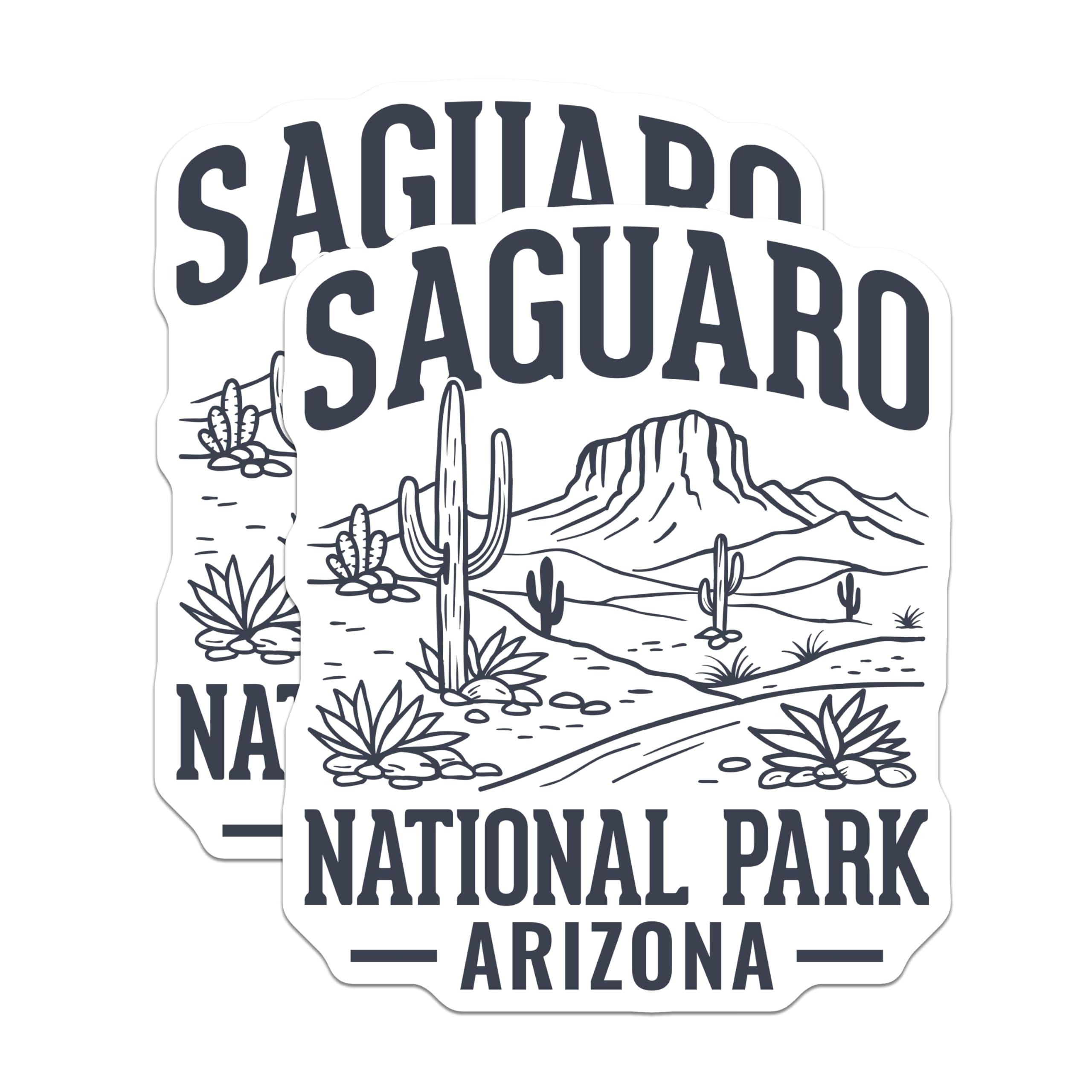 (2 Pack) Saguaro National Park Magnets - Arizona Cactus Desert Landscape - Southwest USA Nature Scene Memorabilia Collectible - 5 Inches On Longest Side - Thick Durable Magnet - Made in USA - MAG19296