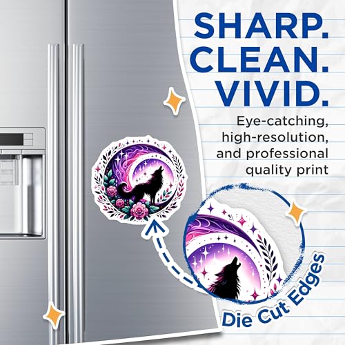 (2 Pack) Wolf Howling at Moon Magnets - 5" On Longest Side - for Cars, Fridges, Toolboxes - Made in USA - MAG8069