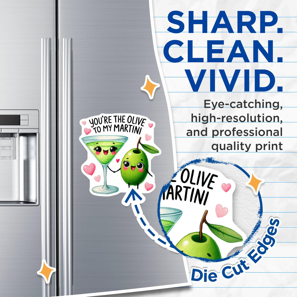 (2 Pack) You're The Olive to My Martini Magnets - Cute Relationship Magnets - Fun Kitchen Decor Magnets - 5" On Longest Side - for Cars, Refrigerators, Toolboxes, Lockers - Made in USA MAG3540