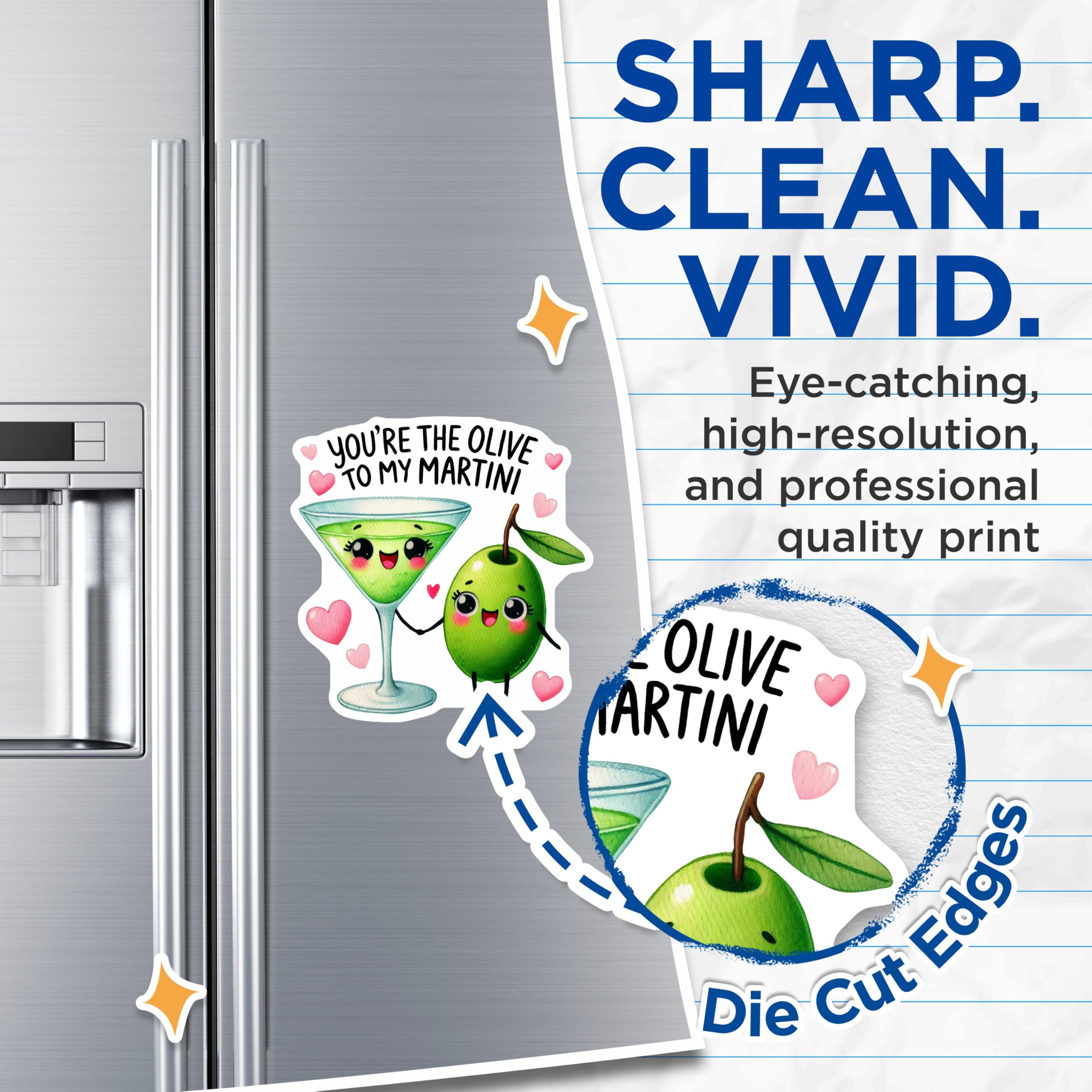 (2 Pack) You're The Olive to My Martini Magnets - Cute Relationship Magnets - Fun Kitchen Decor Magnets - 5" On Longest Side - for Cars, Refrigerators, Toolboxes, Lockers - Made in USA MAG3540