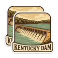 (2 Pack) Kentucky Dam Magnets - Vintage Kentucky Travel Art - Lake Barkley Region Souvenir - Scenic USA Landmark - 5 Inches On Longest Side - Thick Durable Magnet - Made in USA - MAG19613