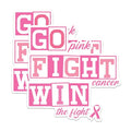 (2 Packs) Go Pink Fight Cancer Win The Fight Stickers - Breast Cancer Awareness Decals - 5 Inches On Longest Side - Premium Vinyl Decal - Sticks to Any Smooth Flat Surface - Made in USA - BMCS2448