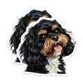 (2 Pack) Cavalier King Charles Spaniel Magnets - Tricolor Dog Mom Decor - Cute Pet Lover Fridge Accent - 5 Inches On Longest Side - Thick Durable Magnet - Made in USA - MAG30453