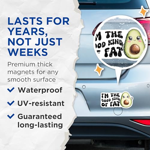 (2 Pack) I'm The Good Kind of Fat Magnets Magnets - Funny Kitchen Decor - 5" On Longest Side - Made in USA - Sticks to Refrigerators & Metal Surfaces - MAG8391