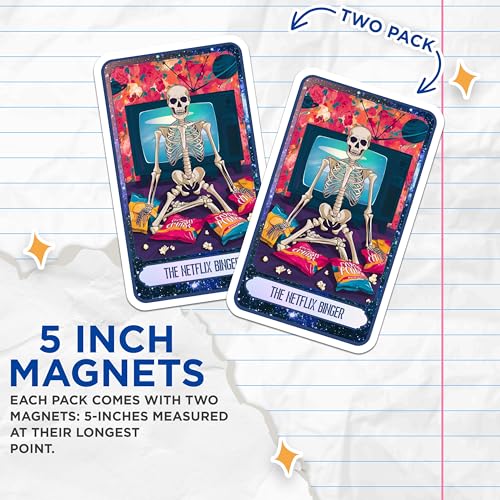 (2 Pack) Quirky Halloween Decor Magnet - 5" On Longest Side - Sticks to Smooth Flat Surfaces - Made in USA - MAG10004