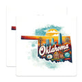 (2 Pack) Oklahoma Travel Stickers - State Souvenir - Vintage Oklahoma Cityscape - 5" On Longest Side - Sticks to Smooth Flat Surfaces - Made in USA - BMCS5238