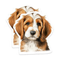 (2 Pack) Adorable Puppy Face Magnets - Dog Lover Fridge Decor - Pet Parent Kitchen Accessories - 5 Inches On Longest Side - Thick Durable Magnet - Made in USA - MAG28885