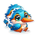 (2 Pack) Cute Kingfisher Bird Magnets - Kawaii Animal Fridge Decor - Adorable Bird Lover Item for Kids - 5 Inches On Longest Side - Thick Durable Magnet - Made in USA - MAG37527