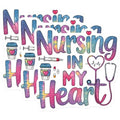 (3 Pack) Nurse Decals - Nursing in My Heart - Medical Stickers- 3 Inches On Longest Side - Easy Peel & Apply - Made in USA - 3MCS5274