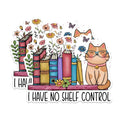 (2 Pack) Cat Book Lover Stickers - Shelf Control Stickers - Cute Cat Reading Stickers - 5" On Longest Side - Sticks to Any Smooth Flat Surface - Made in USA - BMCS2977