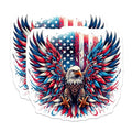 (2 Pack) Patriotic Eagle Stickers - American Flag Stickers - USA Pride Stickers - 5" On Longest Side - Sticks to Smooth Flat Surfaces - Made in USA - BMCS4657