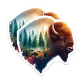 (2 Pack) Bison Magnets - Wildlife Fridge Decor - Forest Animal Design - 5" On Longest Side - Premium Magnet - for Cars, Refrigerators, Toolboxes, Lockers - Made in USA - MAG16286